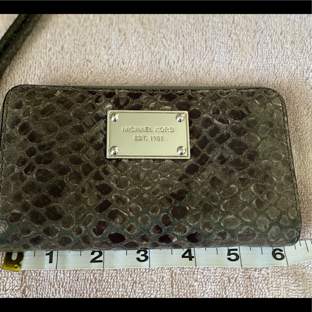 Michael Kors Grey Snake Skin Wristlet